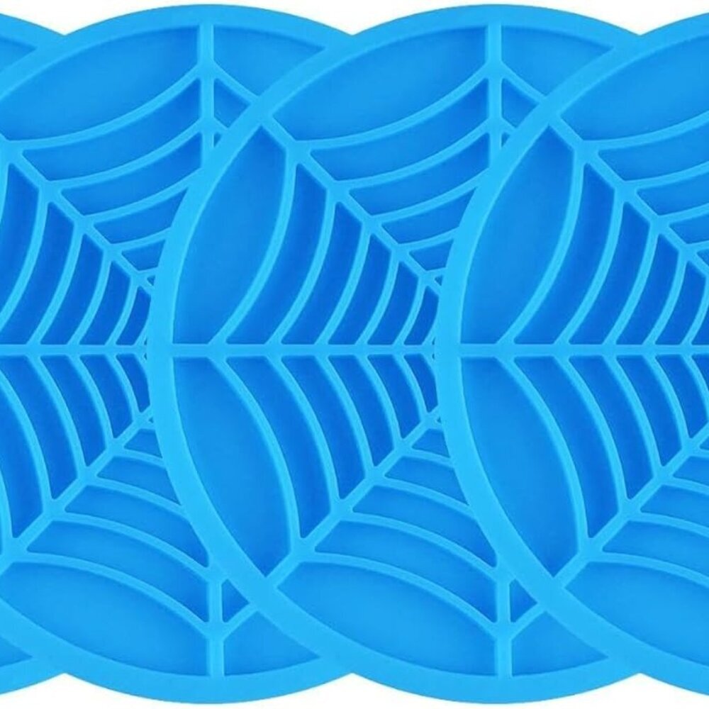 4PCS Spider Web Car Cup Holders, Halloween Non-Slip Silicone Insert Coasters, Au